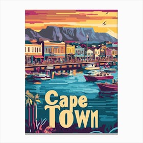 Aihrgdesign A 1970s Inspired Travel Poster For Cape Town 1 Canvas Print