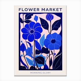 Blue Flower Market Poster Morning Glory 1 Canvas Print