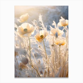 Frosty Botanical Iceland Poppy 2 Canvas Print