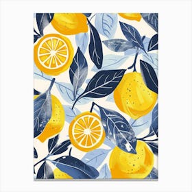 Lemons Pattern Canvas Print