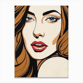Woman Portrait Face Pop Art (60) Canvas Print