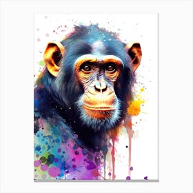 Monkey Watercolor Canvas Print