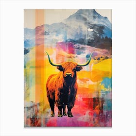 Highland Cow In The Glen Screen Print Inspired 2 Canvas Print