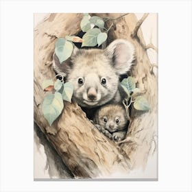 Storybook Animal Watercolour Koala 2 Canvas Print