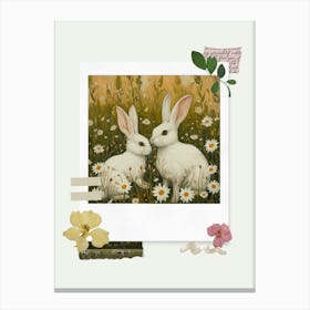 Scrapbook White Rabbits Fairycore Painting 2 Canvas Print