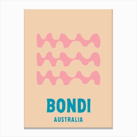 Bondi Beach, Australia, Graphic Style Poster 3 Canvas Print
