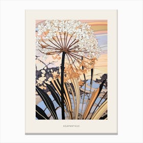 Flower Illustration Agapanthus 3 Poster Canvas Print