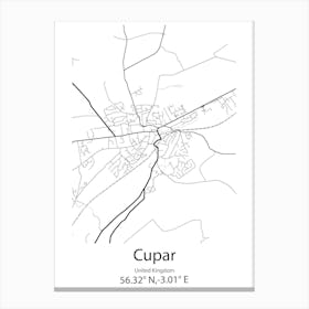 Cupar,United Kingdom Minimalist Map Canvas Print