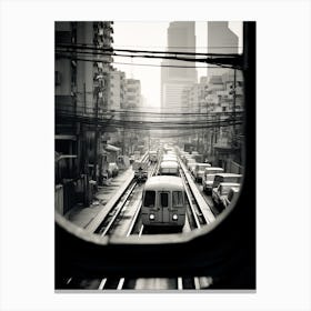 Bangkok, Thailand, Black And White Old Photo 2 Canvas Print