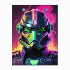 Captain Rex Star Wars Neon Iridescent Painting (9) Canvas Print