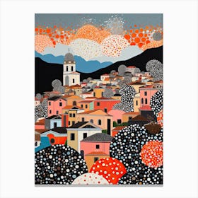 Salerno, Italy, Illustration In The Style Of Pop Art 4 Canvas Print