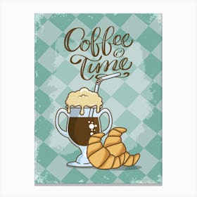 Coffee Time - coffee poster, kitchen wall art Canvas Print