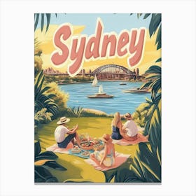 Aihrgdesign A Retro Travel Poster For Sydney 2 Canvas Print