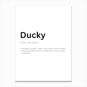 Ducky Definition Meaning Canvas Print