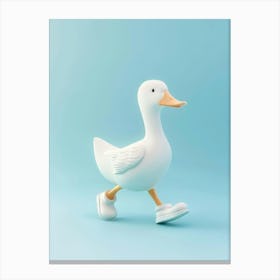Duck With Shoes Canvas Print