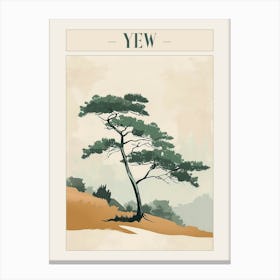 Yew Tree Minimal Japandi Illustration 3 Poster Canvas Print