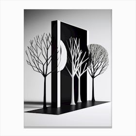 Minimal black white trees Canvas Print