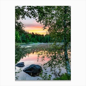 Sunrise At The Lake 1 Canvas Print