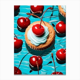 Pop Art Cherry Retro Sweet Treats  3 Canvas Print