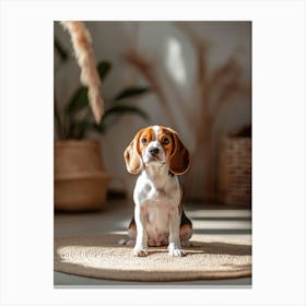 Beagle Dog.Generated AI. Wall Art Print Canvas Print