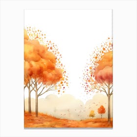 Cute Autumn Fall Scene 52 Canvas Print