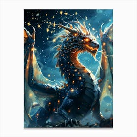 Dragon In The Night Sky Canvas Print