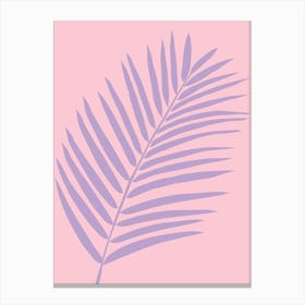 Palm Leaf Pink And Purple Canvas Print