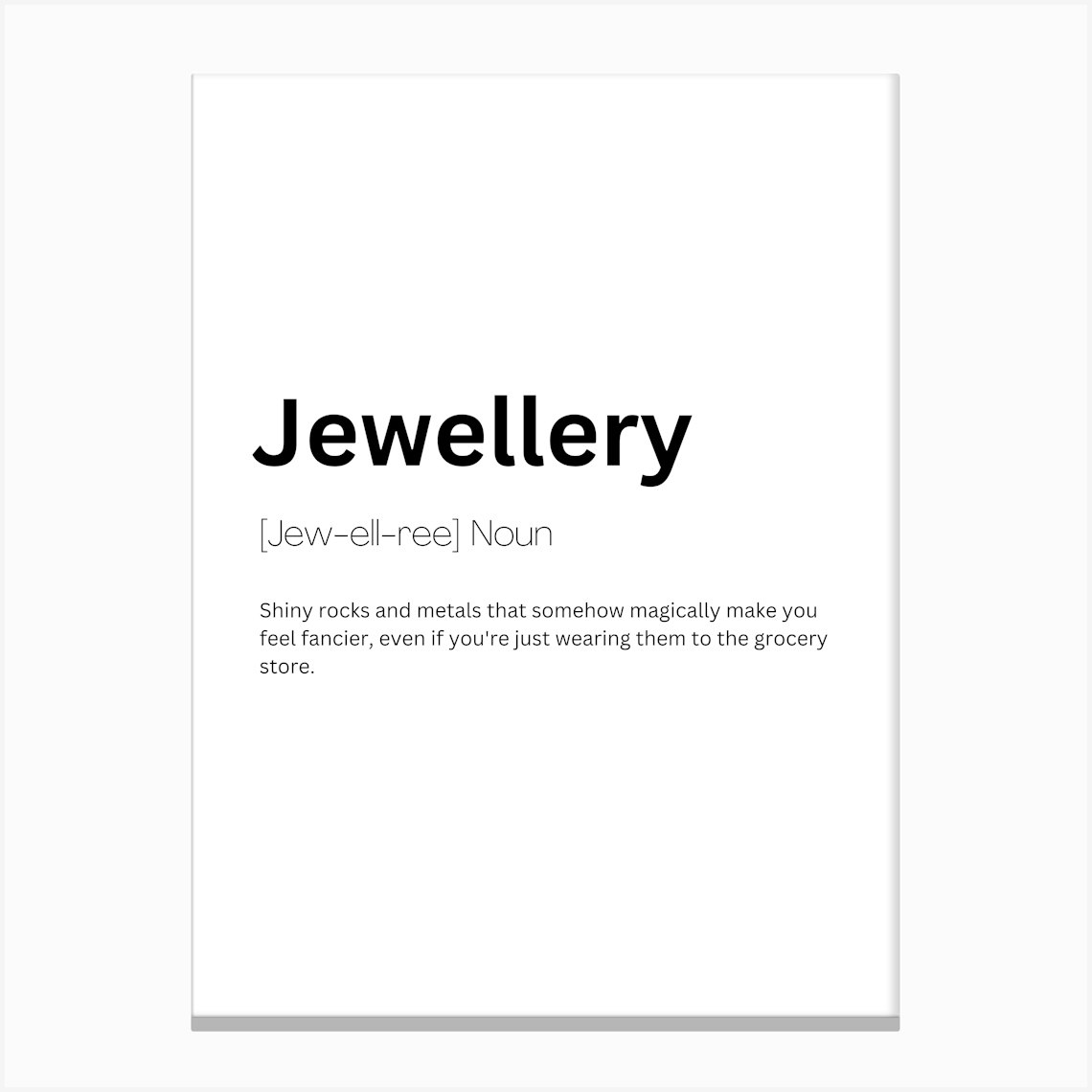Jewellery Definition Meaning Canvas Print by Kaigozen