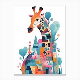 Abstract Giraffe Canvas Print