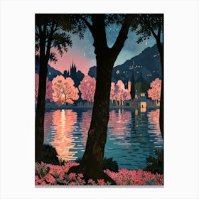 Night By The Lake Canvas Print