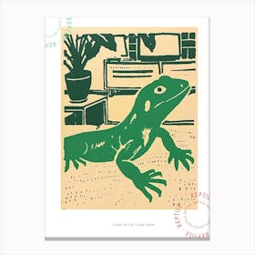 Lizard In The Living Room Block 3 Poster Canvas Print