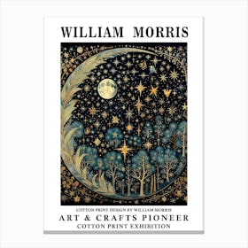 William Morris Print Moon Night Forest 3 Canvas Print