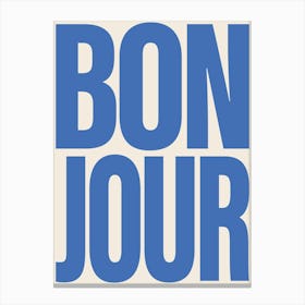 Bonjour - Blue Canvas Print