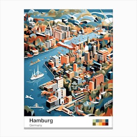 Hamburg, Germany, Geometric Illustration 3 Poster Canvas Print