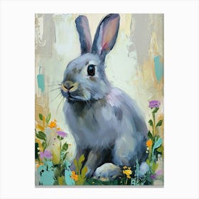 English Silver Rabbit Painting 4 Canvas Print