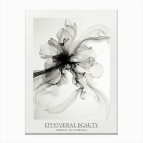 Ephemeral Beauty Abstract Black And White 3 Poster Canvas Print
