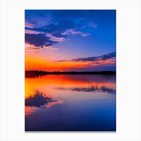 Sunset Over Lake Waterscape Photography 2 Canvas Print