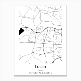 Lucan,Ireland Minimalist Map Canvas Print