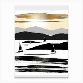Sailboats At Sunset 23 Canvas Print