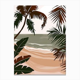 Palm Trees On The Beach 20 Canvas Print