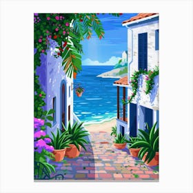 Mediterranean Seaside 1 Canvas Print