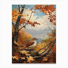 Fall Autumn Bird Forest Canvas Print