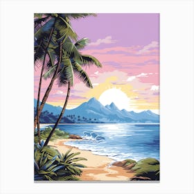 A Canvas Painting Of Matira Beach, Bora Bora 4 Canvas Print