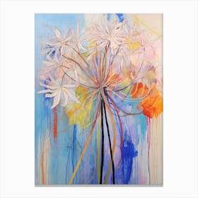 Abstract Flower Painting Agapanthus 2 Canvas Print