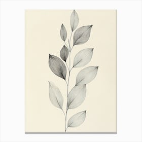 Leaf Line Art Canvas Print