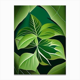 Siberian Ginseng Leaf Vibrant Inspired 2 Canvas Print