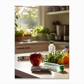 Healthy Eating In The Kitchen Canvas Print