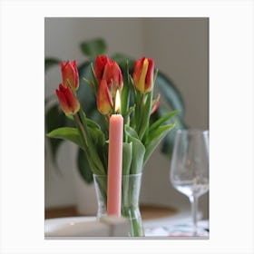 Tulips In Vase Canvas Print