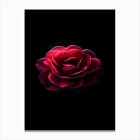 Red Rose On Black Background 61 Canvas Print