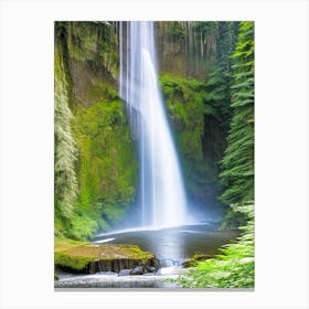 Silver Falls State Park Waterfall, United States Realistic Photograph (3) Canvas Print